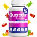 Gummies de Quercetina por BioVitalica - Quercetina con Bromelaina Vitamina C y Zinc &amp; Elderberry + Vitamina D3-5 en 1 Apoyo Inmunitario - Zinc Quercetin 750 mg para niños y adultos (1)