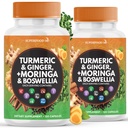 Turmeric Moringa Suplemento Silencioso Ginger, Boswellia, Saffron, Holy Basil- Joint Support Suplemento para Mujeres y Hombres con Ceil Canela, Quercetina, Tart Cherry- 240 Conde