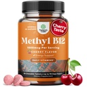 Vitamina Chewable B12 1000 mcg - Vitamina Vegana Metilada B12 para el apoyo cerebral Energía natural - Bone Health Eye Care and Mood Boost with Hair Skin and Nails Halal Vitamins