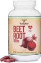 Beet Root Powder Capsules (Organic y Vegan) (210 Conde, 1000mg Por Serving) - Super Food from Beets with High Nitrate for General Health Support by Double Wood