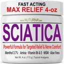 Sciatica Nerve Cream - Crema de máxima resistencia para pies, manos, piernas, dedos, espalda - Natural Ultra Strength Arnica, MSM, Menthol, Soothing Comfort, 4 grandes Oz