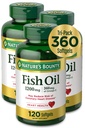 Aceite de pescado abundante de la naturaleza, 1200 mg, 360 mg de Omega-3, 120 (3 Pack , 360 Total) Softgels 120 Softgels