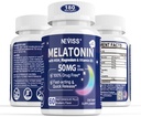 Melatonina 50 mg para adultos - Extra Strength 9-in-1 Fast Dissolve Sublingual - w/Vitamin D3 &amp; MSM, Relaxing Herbal Blend-Ashwagandha, Lemon Balm, Passionflower,Chamomile,Sugar Gratis, Vegan 180 Servimientos