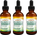 Lovita Chlorophyll Liquid Drops, High Potency 120 mg/mL, 7,200 mg por Bottle, Natural Energy Booster &amp; Immune Support, Internal Deodorant, Skin Health, Vegan " Non-GMO, Mint Flavor, 180 Servimientos