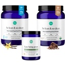Ora Organic Vegan Protein Powder Chocolate, Vanila &amp; Greens Powder Bundle: 22g Plant Based, Chocolate, 20 Servings + 21g Plant Based, Vanilla, 20 Servings + Organic Super Greens Drink, 30 Servings