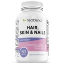healblend Hair Skin and Nails Vitaminas para Mujeres con Biotina 5000 mcg, Hierro y Manganese ← Vegan, Non-GMO Silencio 60 cápsulas
