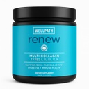 WellPath Renew Multi Collagen Protein Powder for Women TEN Hair, Nails, Skin TEN Hidrolyzed Grass-Fed Bovine, Marine, " Chicken Sources Collagen Peptides TENED Tipos I, II, III, V, X TENIDO 11 oz ANTE 40 Servimientos
