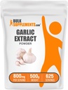 BulkSupplements.com Extract Powder de ajo - Suplemento de ajo, Suplemento herbal, Sativum de Allium - Herbal & Gluten Gratis, 800 mg por ser, 500g (1.1 lbs) (Pack of 1)