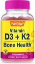 WellSí Vitamina D3 + K2 Gummies - Vitamina D3 1000 UI, K2 100 MCG - Bono y Muscle Health Support, Natural Flavors, GMO Free, Gluten Free, Vegan - K2 D3 Vitamin Supplement- 60 Gummies