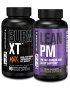 Jacked Factory 24/7 Fat Burner Stack - Burn XT MAX High Performance Fat Burner (90 cápsulas) - Lean PM Nighttime Sleep Support for Weight Loss and Appetite Suppression (60 cápsulas)