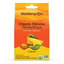 Wedderspoon Organic Manuka Honey Drops, Lemon & Bee Propolis, 20 Conde (Pack of 1) ← Genuine New Zealand Honey ← Perfect Remedy For Dry Throats