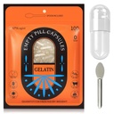 Pill Capsules Empty Tamaño 0, 100 Conde Gelatin Capsule con Micro Lab Spoon, DIY Pill Capsule Filling, Gluten Free y No GMO certificado, Clear