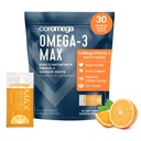 Coromega MAX 2400mg Omega-3 Fish Oil + Vitamina D Squeeze Packets, Wild-Caught, No Fishy Taste - 3X Mejor Absorción que Softgels, soporta Brain & Heart Health (30 Servimientos, Citrus Burst)
