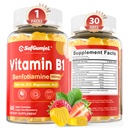 Vitamina B1 Gummies ← Benfotiamine 500mg con Vitamina B6 B9 B12 &amp; Magnesio para Nerve Health, Energy & Metabolism Support ¦ Sugar Free, Non GMO, Vegan, 60 Condes