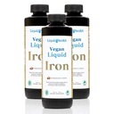 LIQUIDHEALTH Vegan Liquid Iron Supplement with SunActive & Ferrochel Fe - Natural Energy, Immune System " Metabolic Support, Increase Mental Clarity, Prenatal/Postnatal - USA Made, Non-GMO (3 Pack)