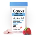 Genexa 3 Pack Clean Antacid Chewable Tablets ← Maximum Strength Calcium Carbonate for Heartburn, Acid Indigestion & Upset Stomach Relief ← Dye Free, 0% Artificial Additives ← Berry Flavor, 216ct