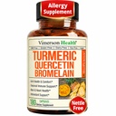 Quercetina con Bromelain Turmeric Curcumin Suplemento – Alivio de Alergia, Soporte Conjunto &amp; Inmuno – Suplemento Turmérico Orgánico con Pepper Negro (Bioperina) – 180 Quercetina 500mg cápsulas