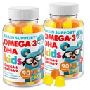 DR. MORITZ Omega 3 Gummies para niños (180 Conde), Vegan Omega3 Gummies para niños sin aceite de pescado, vitaminas para cerebro y salud cardíaca, Omega sin gluten 3 6 9