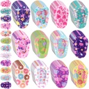60 Pcs Adhesive Kids Eye Patches for Girls Toddler Eye Patches Bulk Breathable Material, Light Blocking Cotton Colorful and Fun Designs Adhesive Bandages for Girls, 12 Styles