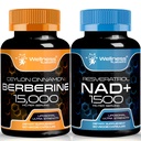WELLNESS LABSRX NAD Suplemento, 1500mg - NAD+ con ResveratrolBerberine 1500mg - Berberine con Ceylon Cinnamon
