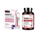 NATURE TARGET Probiotics Powder Supplement for Women & CoQ10-200mg with PQQ L-Carnitine &amp; Omega-3s High Absorption