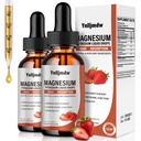 Suplemento de Magnesio Glycinate Liquid Drops,1000 mg de Magnesio líquido con bromelaina, vitamina B6 C D, Complejo de Magnesio de Absorción Alta para la Noche, Musculo & Energy Support, 2 Fl Oz (Pack de 2)