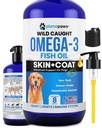 Omega 3 aceite de pescado para perros - Mejor que el aceite de salmón - Petróleo de pescado para perros suplemento para reducir la cama &amp; picazón - Soportes Juntas, cerebro y salud del corazón - Suplemento de piel y carne - Aceite de pescado líquido
