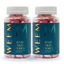 WeEM Hair Skin and Nails Gummies - Supports Healthy Hair - Vegan biotin Vitamins for Women &amp; Men Supports Faster Hair Growth, Stronger Nails, Healthy Skin, Extra Strength (2)