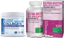 Bronson Marine Collagen Peptides Hidrolyzed Protein Powder + Ultra Biotin 10,000 Mcg Hair Skin and Nails Supplement