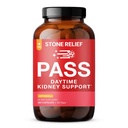 STONE RELIEF Pass AM – Daytime Herbal Kidney Support for Relief, Comfort, " increased Flow (180 capsules + Stone Catcher + Printed Guidebook)