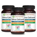 Nutrición pura Ultra Calcio 1000mg con VIT D3 + K2 TENIDO 270 Tabs (90 X Pack of 3) TENIDO Suplemento de calcio altamente absorbible con Calcio Citrate Malate, VIT D3, K2, Moringa Oleifera, Magnesio y Zinc.