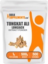 BulkSupplements.com Extract Powder - Tongkat Ali Extract, Tongkat Ali for Men &amp; Women - Gluten Free, 1g per Serving, 500g (1.1 lbs) (Pack of 1)