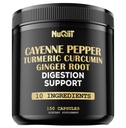 Cayenne Pepper Capsules with Turmeric Curcumin Root, Ginger Root, Berberine HCl &amp; More - Sistema Immune, Digestión, Salud Conjunta &amp; Salud del Corazón - 150 cápsulas