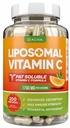 DACHA Vitamina Liposómica Natural C - 1700mg, 200 cápsulas, sistema inmunitario " Booster colágeno, alta absorción grasa Soluble VIT C, amortiguada, vitaminas de la piel, vegetariano, vegano