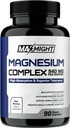 Magnesio Complejo, 210 mg Magnesio Elemental, Glycinate, Citrato " Malate, No GMO, Max Absorption, Muscle, Mood, Energy, 90 cápsulas Vegan
