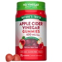 La verdad de la naturaleza Manzana Vinagre Gummies TEN 600 mg TEN 75 Gummies TEN Apple Flavor ANTE Vegan, Non-GMO, Gluten Free Supplement