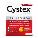 Cystex Dual-Action UTI Doin Relief & Prevention Tablets - 2-in-1 Fórmula Alimenta el malestar " Slows Bacterial Growth - Non-Staining - 48-Count