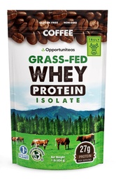 Opportuniteas Café Whey Protein Powder - Baja Carb & Keto Friendly - Grass Fed Whey Isolate + Café colombiano - 60 mg Caffeine for Energy - Pre o Post Workout Drink Mix, Latte, Shake &amp; Smoothie 1lb