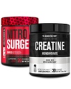 Fábrica de Jacked NITROSURGE Suplemento de Pre Workout (Black Cherry, 30 Servings) &amp; Creatine Monohydrate Powder (Unflavored, 30 Servings)