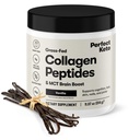 Perfect Keto Collagen Peptides Protein Powder con MCT Oil, Grass Fed, Hydrolyzed Collagen, Tipo I & III Suplemento Keto Coffee Creamer, Vanilla