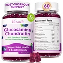 2 Pack Glucosamine Chondroitin Gummies - Glucosamine Chondroitin with MSM, Elderberry, Turmeric, Joint Support Supplement for Adults, Men &amp; Women - Blueberry Flavor, 120 Cts