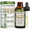 Vitamina D3 con gotas líquidas K2, Todas Naturales, No GMO, 1208iu D3 y 25mcg K2 (mk7) por Servir, Apoyar Sus Huesos, Sistema Inmunitario y Niveles de Energía, con o sin aceite de menta