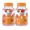Niños Zinc Lifeable + B Complex Kids, Gummies Bundle - Gran Tasting, Suplemento de vitaminas, Gluten Free, GMO Free, Chewable Gummy