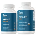 Dr. Tobias Omega 3 Fish Oil " Psyllium Daily Supplements for Heart, Brain &amp; Immune Support, Healthy Bowel Movement Supports with Psyllium Husk Capsules
