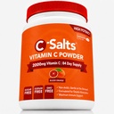 C-Salts Vitamina C Suplemento de Polvo - 100% Puro de alta dosis Buffered Vitamin C Powder para Immune Support - Organic, Sugar-Free, Vegan, No GMO, Stomach-Friendly, Blood Orange 8oz