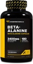 Primaforce Beta Alanine Capsules 3,400mg, 180 cápsulas (45 piezas) - Potent Beta-Alanine Supplement