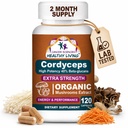 Cáncer Ciencias Cordyceps Mushroom Suplemento Capsules - 1.500mg Complejo de Mushroom Orgánico para el Bienestar, Alta Potencia 40% Beta-Glucans, Immune Apoyo Suplemento para el Booster de Energía y Estabilización, 120 Conde