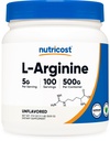 Nutricost L-Arginine Powder 500 Grams (1.1lbs) - Pure L-Arginine Powder - 5000mg Por Serving; 100 Servings