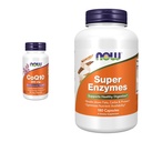 AHORA Suplementos, CoQ10 (Coenzima Q10) 200 mg, Salud Cardiovascular*, 60 cápsulas Veg &amp; Suplementos, Super Enzymes, Formulado con Bromelain, Bile Ox, Pancreatin y Papain,180 cápsulas
