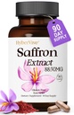 Suplementos de Saffron 88.5MG TENIDO 90 cápsulas Vegan, Happy Saffron Extract for Mood Energy Eye Focus Support for Women &amp; Men, 100% puros ingredientes, hechos en EE.UU., sin gluten